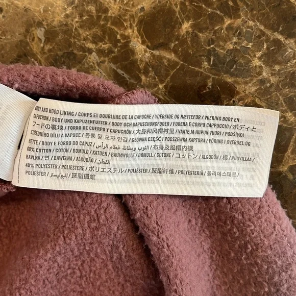 Abercrombie & Fitch Mauve Soft Fleece Oversized Cropped Logo Hoodie size XS - Picture 8 of 8